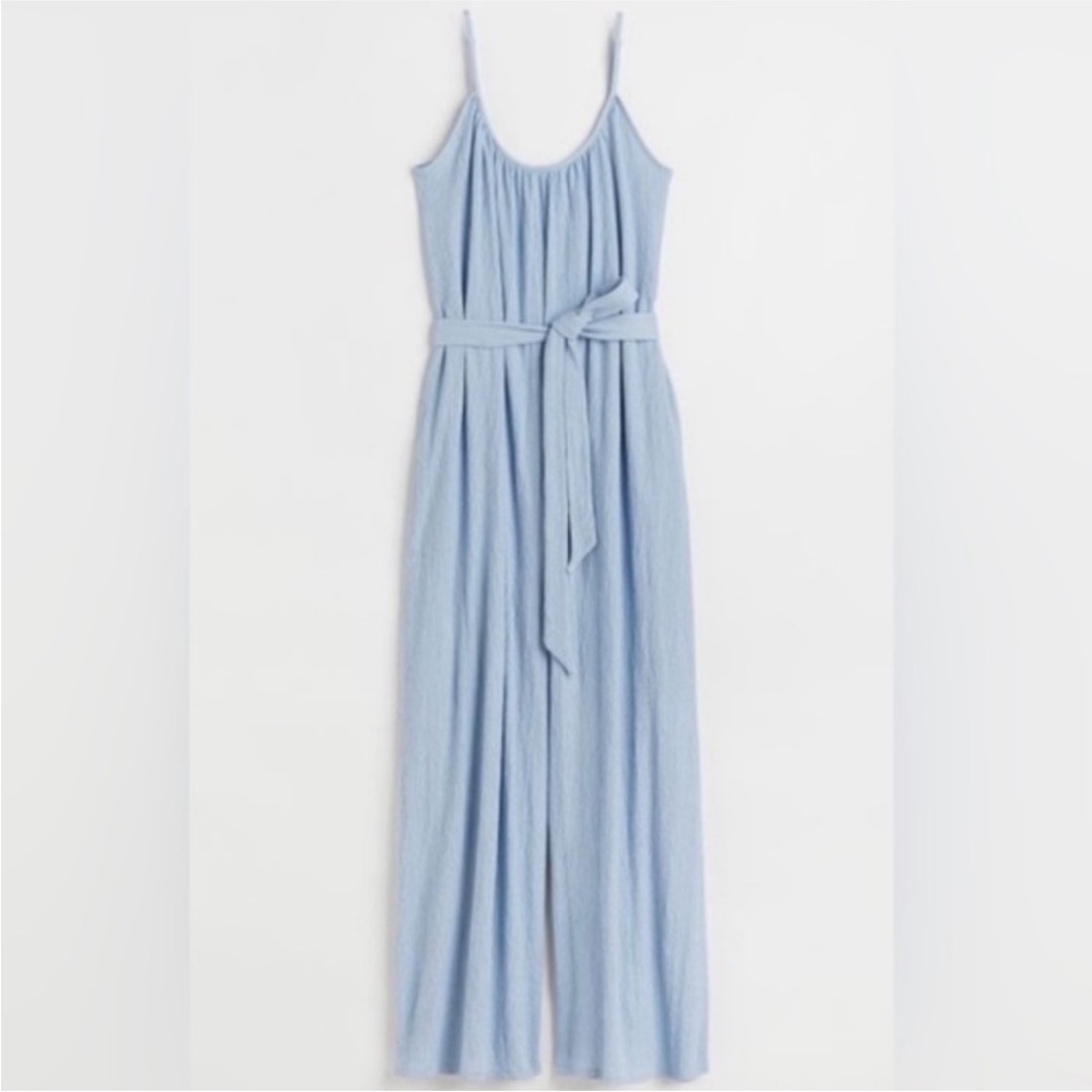 H&M Light Blue Wide Leg Palazzo Jumpsuit